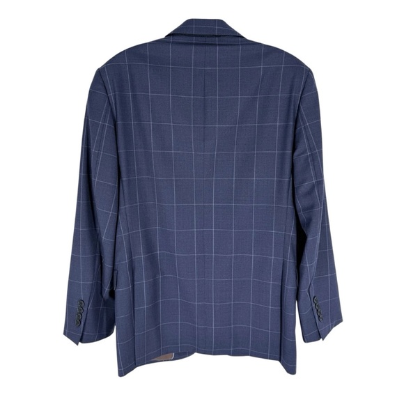 Brooks Brothers Blazer Mens Size 38S Blue Windowpane Plaid Wool Italian Fabric - Picture 4 of 12